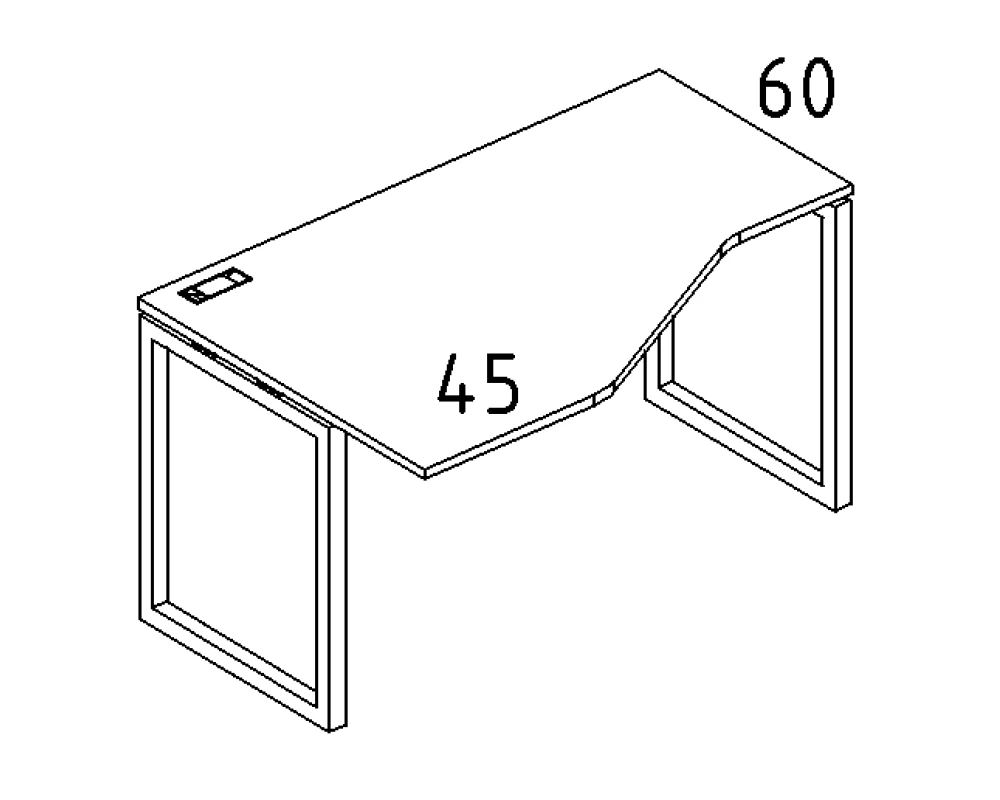 Стол эргономичный левый "Техно" на мет. каркасе QUATTRO 140x90x75 A4.PRO