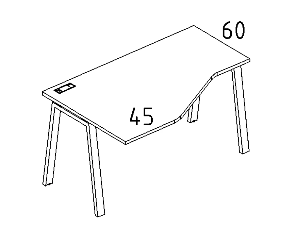 Стол эргономичный левый "Техно" на металлокаркасе TRE 140x90x75 A4.PRO
