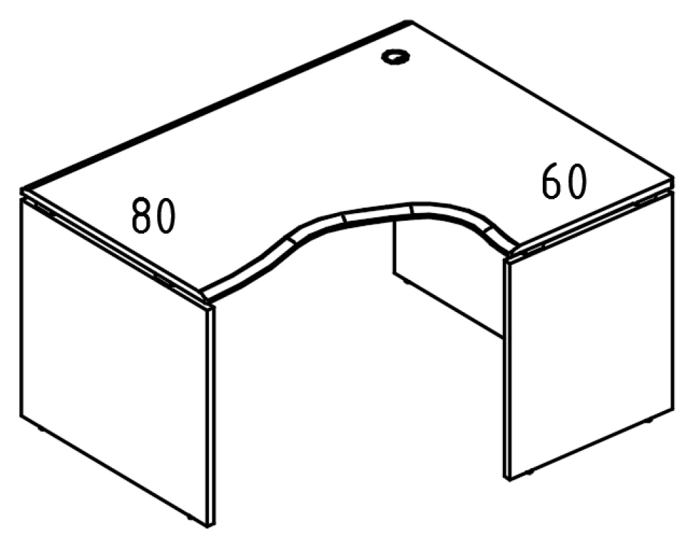 Стол эргономичный 115x140 ДСП (2 скоса) правый Alta