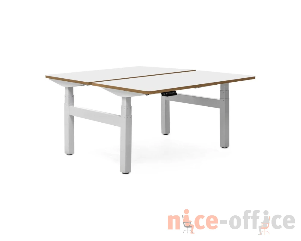 Бенч 2 рабочих места 140x155x65-130 Skid Белый/Дуб калифорния
