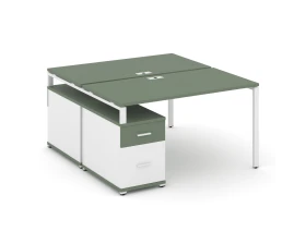 Рабочая станция 2 места с двухсторонней опорной тумбой CN.DRS-305 W 980/1346x1480x750 Концепт / Concept images