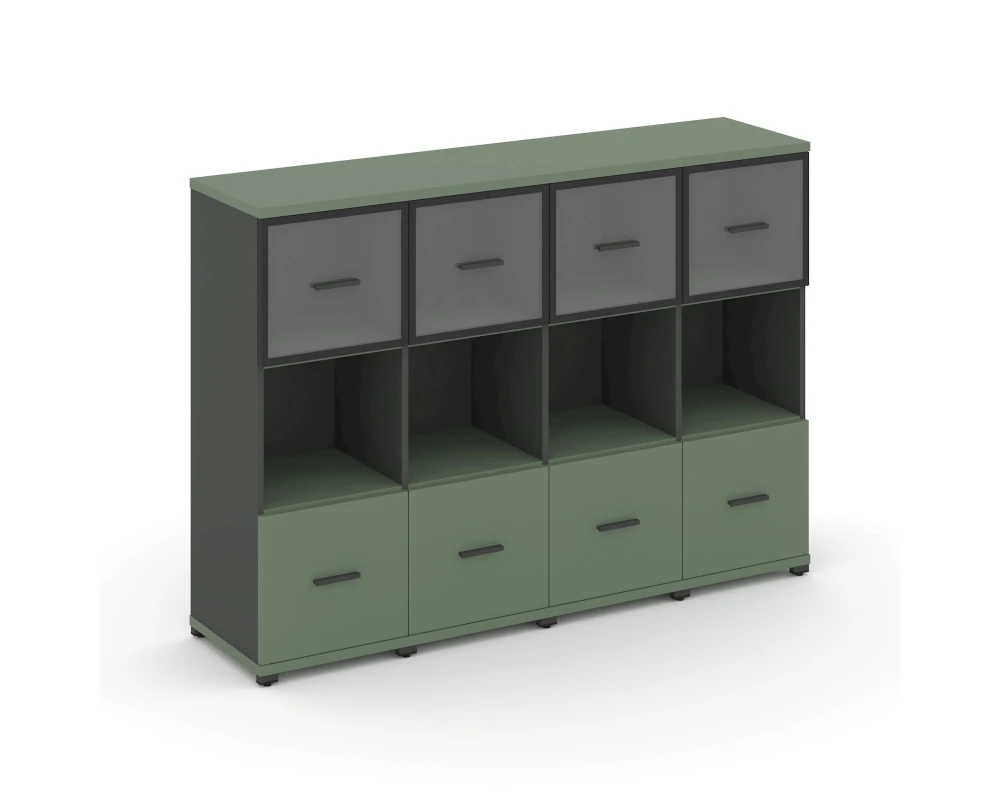 Шкаф 4 узкие секции, 3 ниши CN.STU-345 RPB A 1668x420x1186 Концепт / Concept