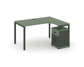 Стол эргономичный с опорной тумбой CN.SA-306(R) A 1380x1180/1546x750 Концепт / Concept images