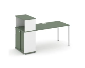 Стол рабочий с опорным шкафом-купе с надставкой низ. CN.SP-238 W 1600x720x1140 Концепт / Concept images
