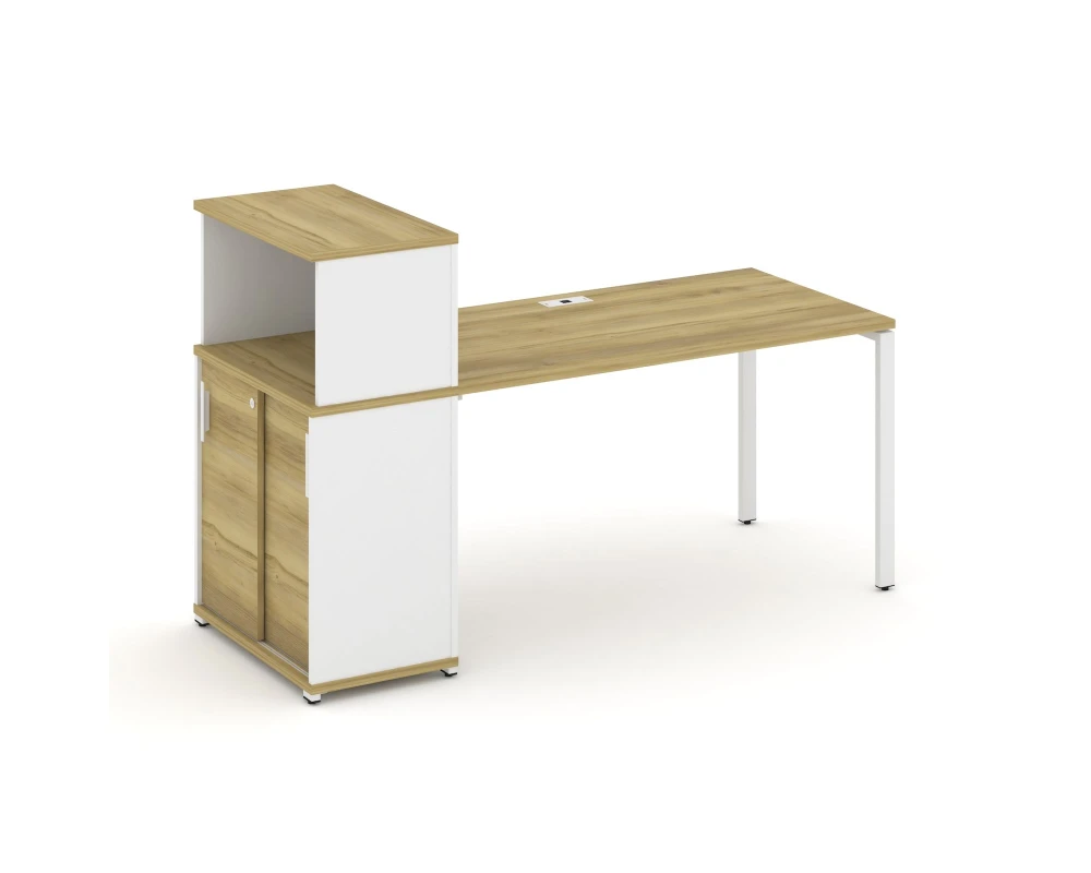 Стол рабочий с опорным шкафом-купе с надставкой низ. CN.SP-239 W 1800x720x1140 Концепт / Concept