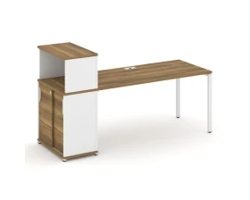 Стол рабочий с опорным шкафом-купе с надставкой низ. CN.SP-240 W 2000x720x1140 Концепт / Concept images
