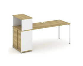 Стол рабочий с опорным шкафом-купе с надставкой низ. CN.SP-240 W 2000x720x1140 Концепт / Concept images