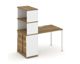 Стол рабочий с опорным шкафом-купе с надставкой выс. CN.SP-241 W 1400x720x1530 Концепт / Concept images