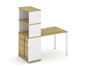 Стол рабочий с опорным шкафом-купе с надставкой выс. CN.SP-241 W 1400x720x1530 Концепт / Concept images