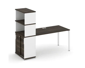 Стол рабочий с опорным шкафом-купе с надставкой выс. CN.SP-243 W 1800x720x1530 Концепт / Concept images