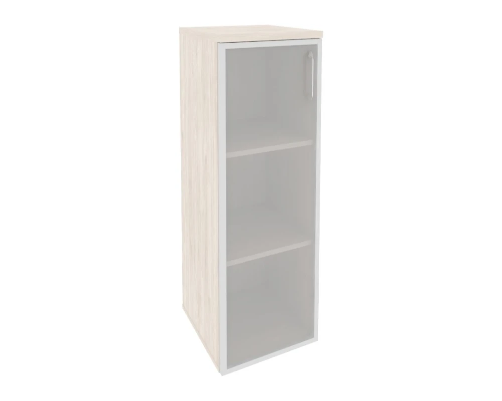 Шкаф средний узкий левый (1 средний фасад стекло в раме) 400x420x1207 Оникс / Onix