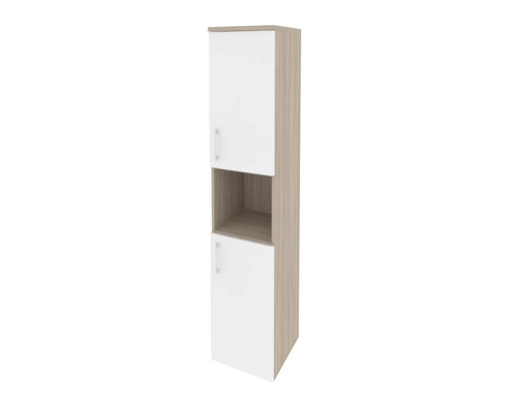 Шкаф высокий узкий правый (2 низких фасада ЛДСП) 400x420x1977 Оникс / Onix