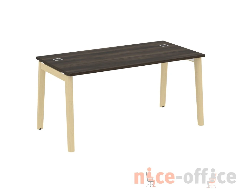 Стол рабочий руководителя, опоры - массив дерева 158x80x75 Оникс Вуд Директ / Onix Wood Direct