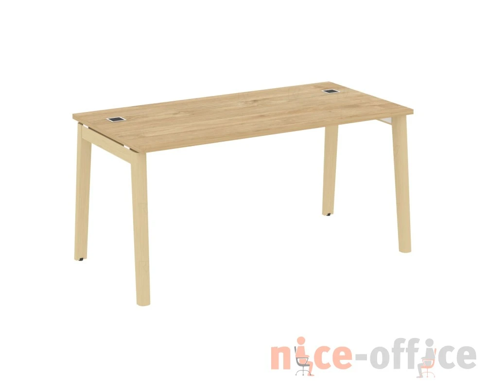 Стол рабочий руководителя, опоры - массив дерева 158x80x75 Оникс Вуд Директ / Onix Wood Direct