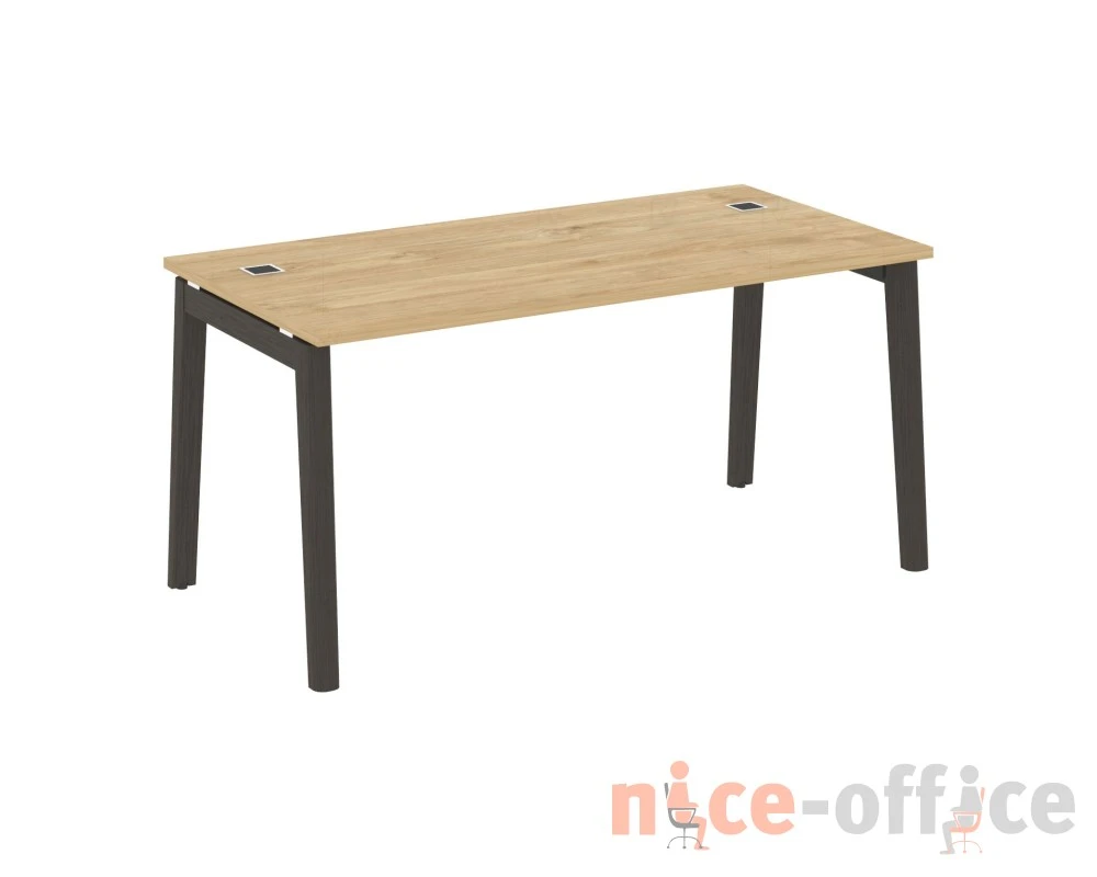 Стол рабочий руководителя, опоры - массив дерева 158x80x75 Оникс Вуд Директ / Onix Wood Direct