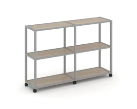 Стеллаж 3 уровня 2 секции VR.LT-STK-311.06 1170x400x1046 Шелф Мобайл / Shelf Mobile images