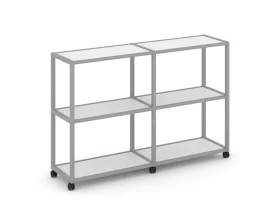 Стеллаж 3 уровня 2 секции VR.LT-STK-311.06 1170x400x1046 Шелф Мобайл / Shelf Mobile images