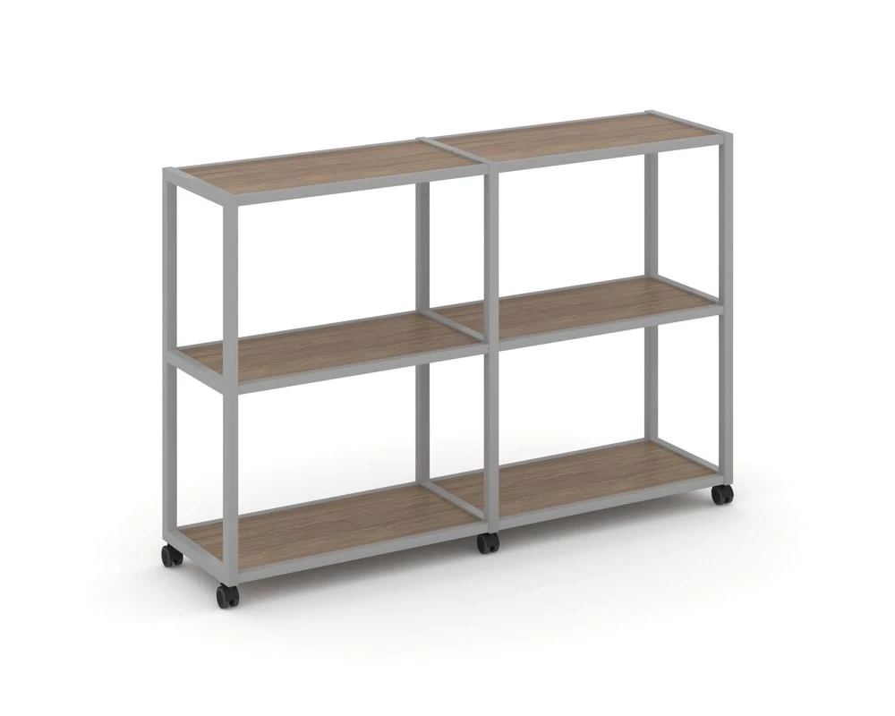 Стеллаж 3 уровня 2 секции VR.LT-STK-311.06 1170x400x1046 Шелф Мобайл / Shelf Mobile