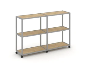 Стеллаж 3 уровня 2 секции VR.LT-STK-311.06 1170x400x1046 Шелф Мобайл / Shelf Mobile images