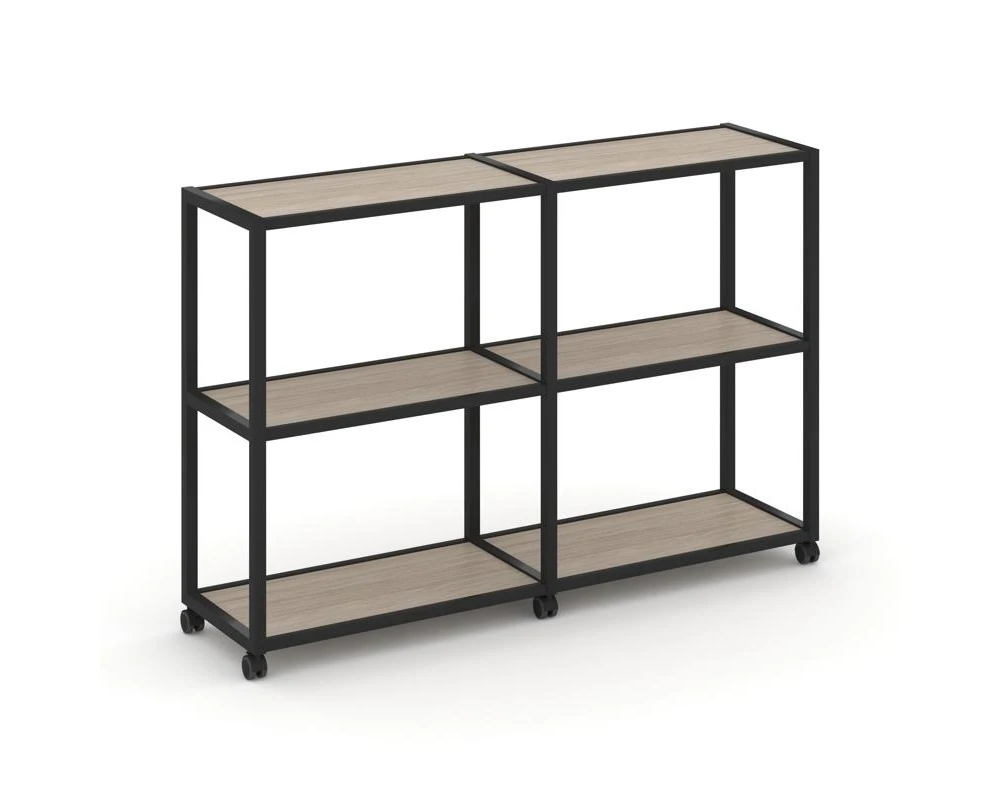 Стеллаж 3 уровня 2 секции VR.LT-STK-311.06 1170x400x1046 Шелф Мобайл / Shelf Mobile