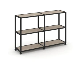 Стеллаж 3 уровня 2 секции VR.LT-STK-311.06 1170x400x1046 Шелф Мобайл / Shelf Mobile images