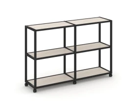 Стеллаж 3 уровня 2 секции VR.LT-STK-311.06 1170x400x1046 Шелф Мобайл / Shelf Mobile images