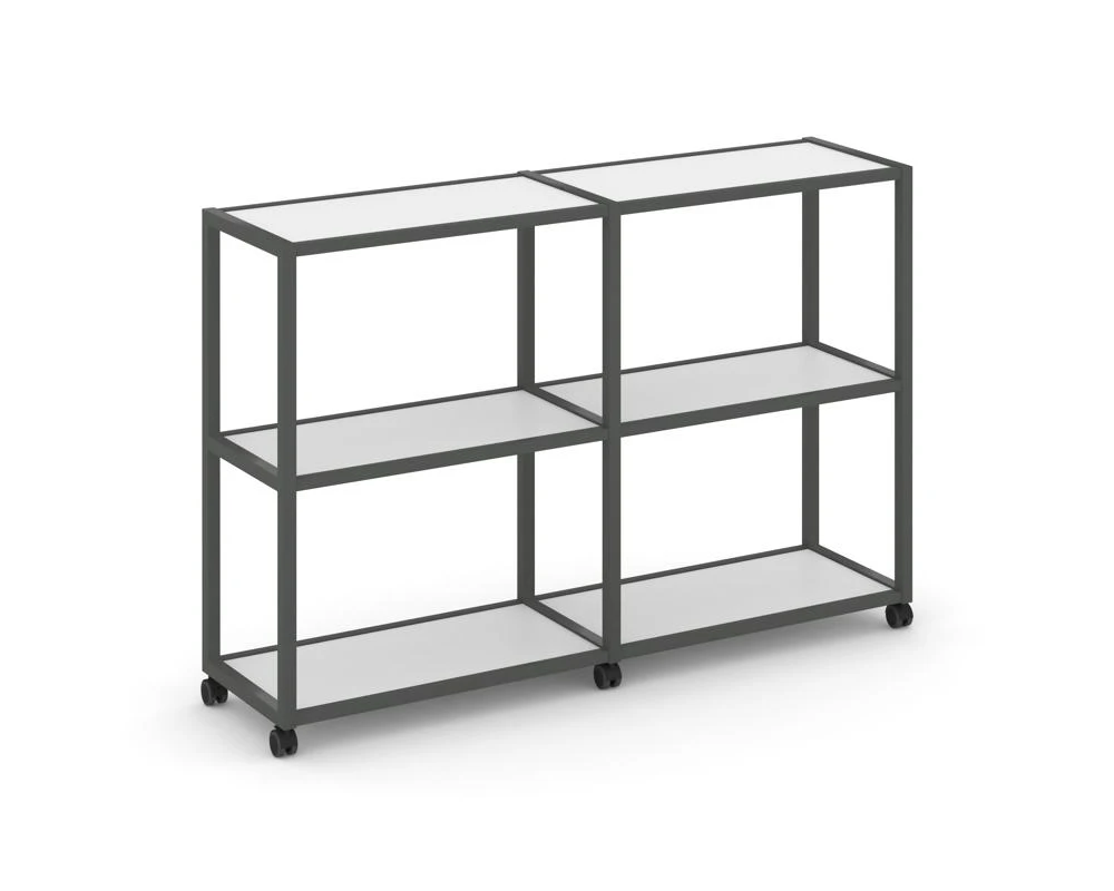 Стеллаж 3 уровня 2 секции VR.LT-STK-311.08 1570x400x1046 Шелф Мобайл / Shelf Mobile