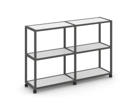 Стеллаж 3 уровня 2 секции VR.LT-STK-311.08 1570x400x1046 Шелф Мобайл / Shelf Mobile images