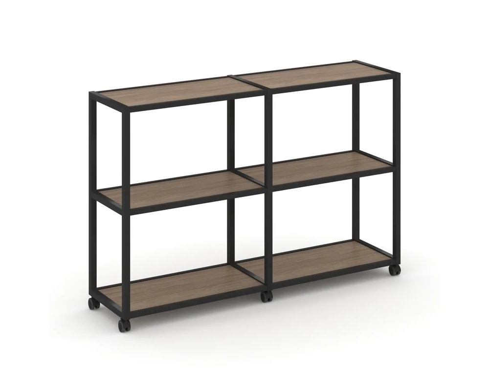 Стеллаж 3 уровня 2 секции VR.LT-STK-311.08 1570x400x1046 Шелф Мобайл / Shelf Mobile
