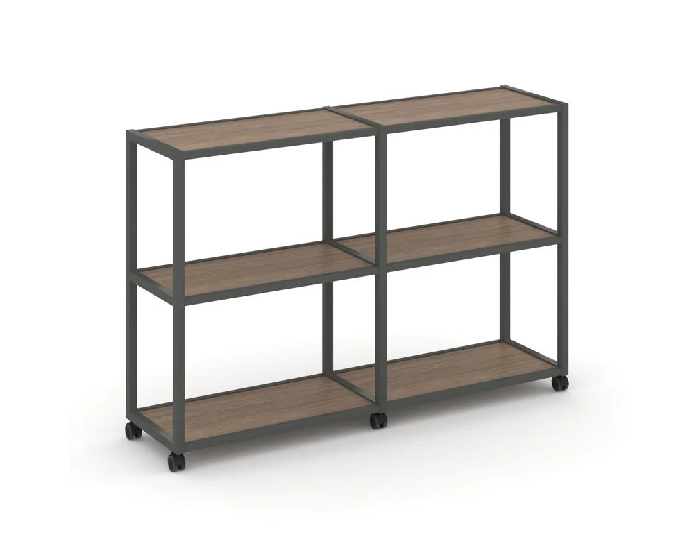 Стеллаж 3 уровня 2 секции VR.LT-STK-311.08 1570x400x1046 Шелф Мобайл / Shelf Mobile