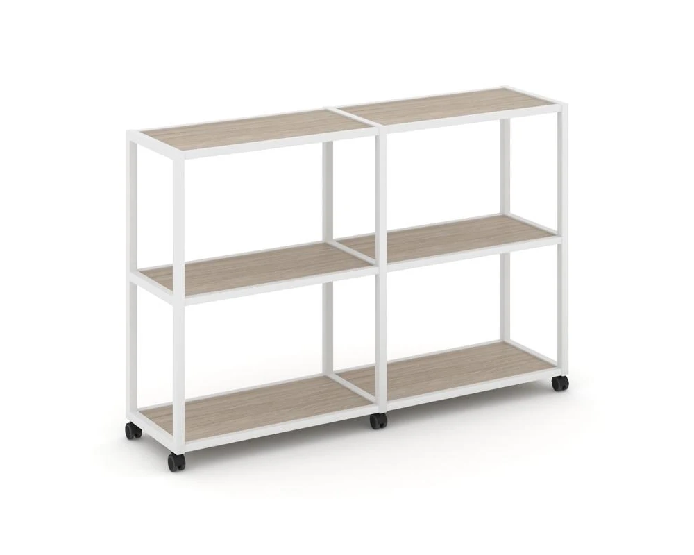Стеллаж 3 уровня 2 секции VR.LT-STK-311.08 1570x400x1046 Шелф Мобайл / Shelf Mobile
