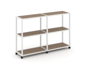 Стеллаж 3 уровня 2 секции VR.LT-STK-311.08 1570x400x1046 Шелф Мобайл / Shelf Mobile images