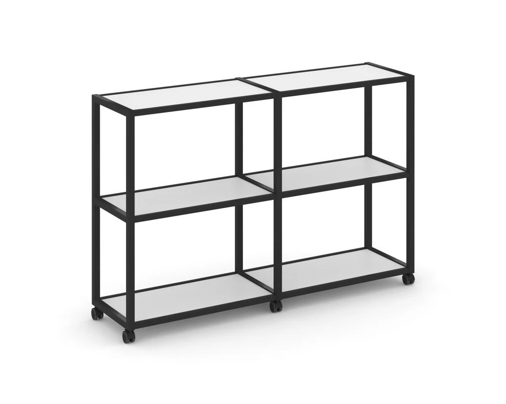 Стеллаж 3 уровня 2 секции VR.LT-STK-311.08 1570x400x1046 Шелф Мобайл / Shelf Mobile