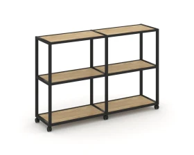 Стеллаж 3 уровня 2 секции VR.LT-STK-311.08 1570x400x1046 Шелф Мобайл / Shelf Mobile images
