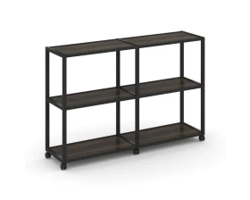 Стеллаж 3 уровня 2 секции VR.LT-STK-311.08 1570x400x1046 Шелф Мобайл / Shelf Mobile images