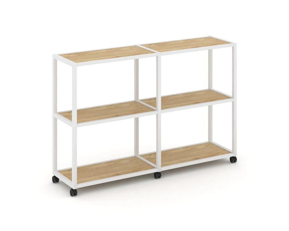 Стеллаж 3 уровня 2 секции VR.LT-STK-311.08 1570x400x1046 Шелф Мобайл / Shelf Mobile