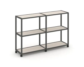 Стеллаж 3 уровня 2 секции VR.LT-STK-311.08 1570x400x1046 Шелф Мобайл / Shelf Mobile images
