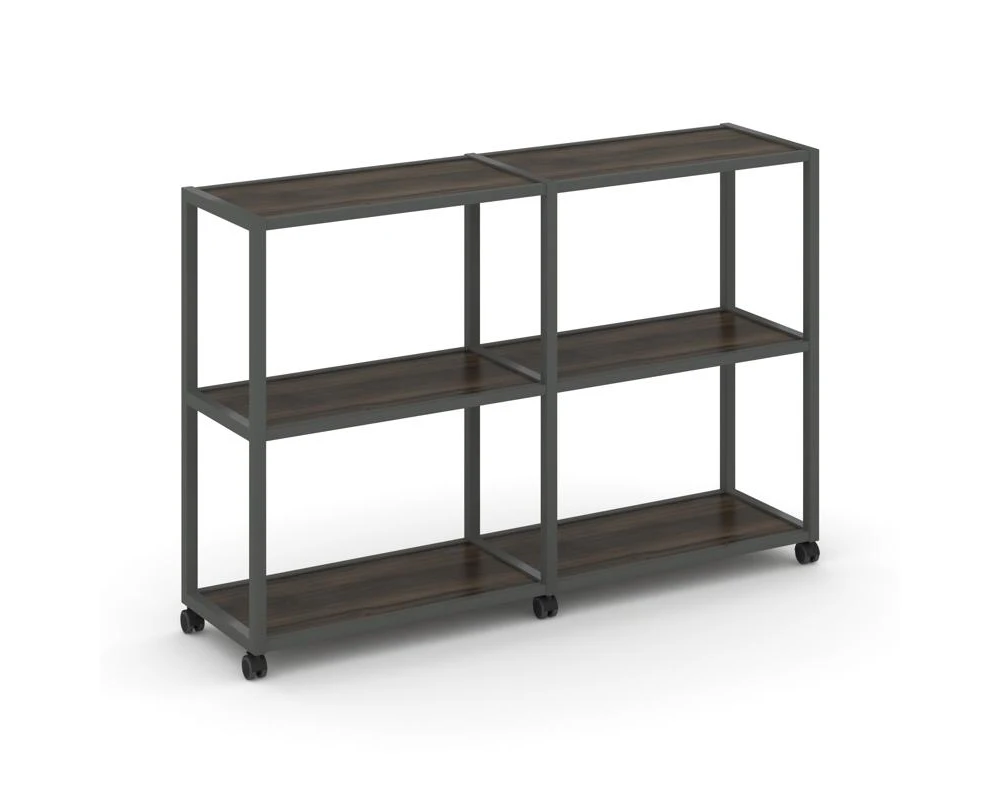 Стеллаж 3 уровня 2 секции VR.LT-STK-311.08 1570x400x1046 Шелф Мобайл / Shelf Mobile