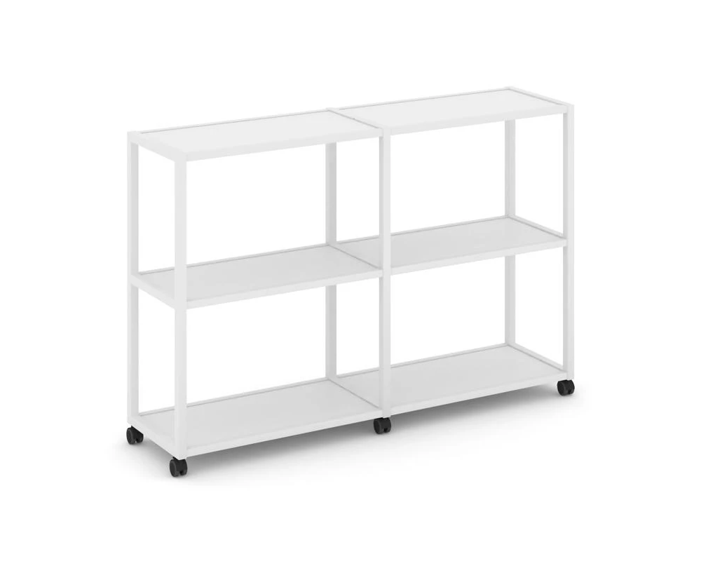 Стеллаж 3 уровня 2 секции VR.LT-STK-311.08 1570x400x1046 Шелф Мобайл / Shelf Mobile