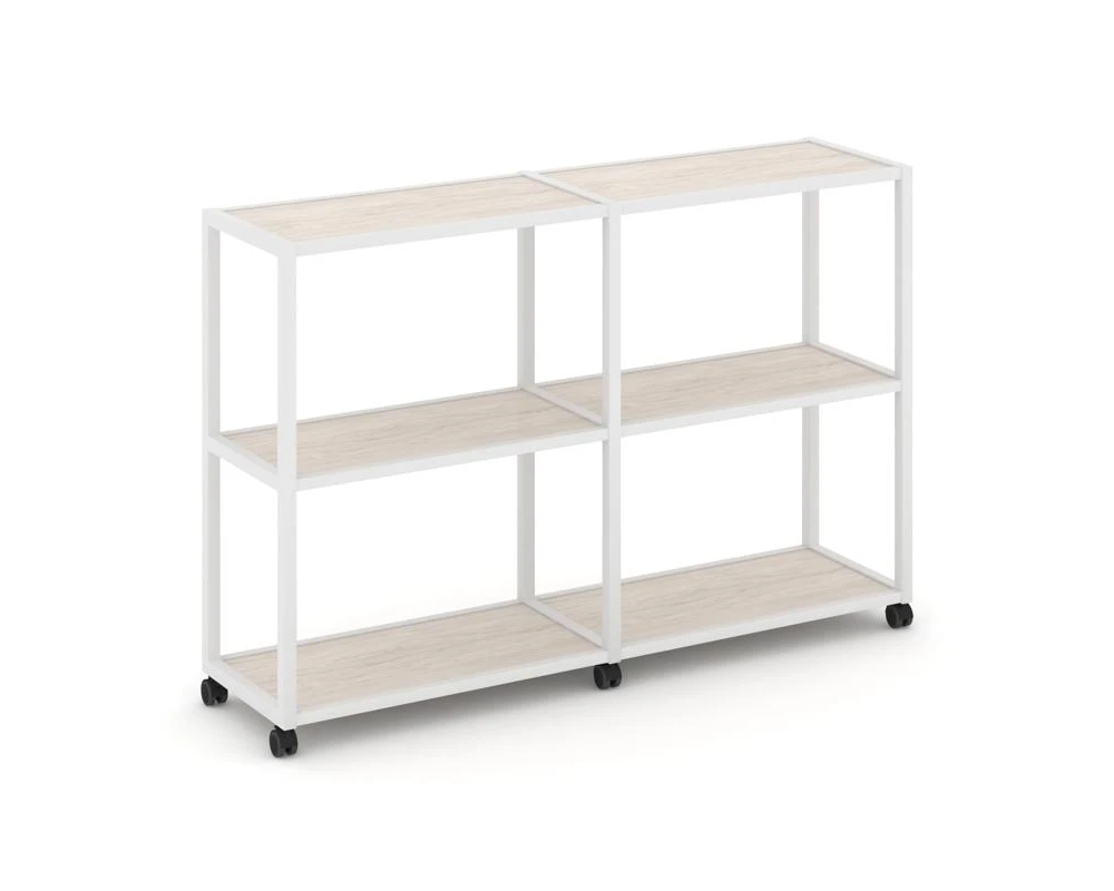 Стеллаж 3 уровня 2 секции VR.LT-STK-311.08 1570x400x1046 Шелф Мобайл / Shelf Mobile