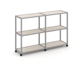 Стеллаж 3 уровня 2 секции VR.LT-STK-311.08 1570x400x1046 Шелф Мобайл / Shelf Mobile images