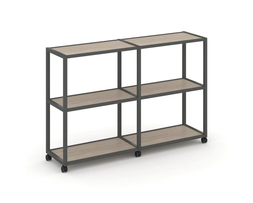 Стеллаж 3 уровня 2 секции VR.LT-STK-311.08 1570x400x1046 Шелф Мобайл / Shelf Mobile