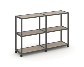 Стеллаж 3 уровня 2 секции VR.LT-STK-311.08 1570x400x1046 Шелф Мобайл / Shelf Mobile images