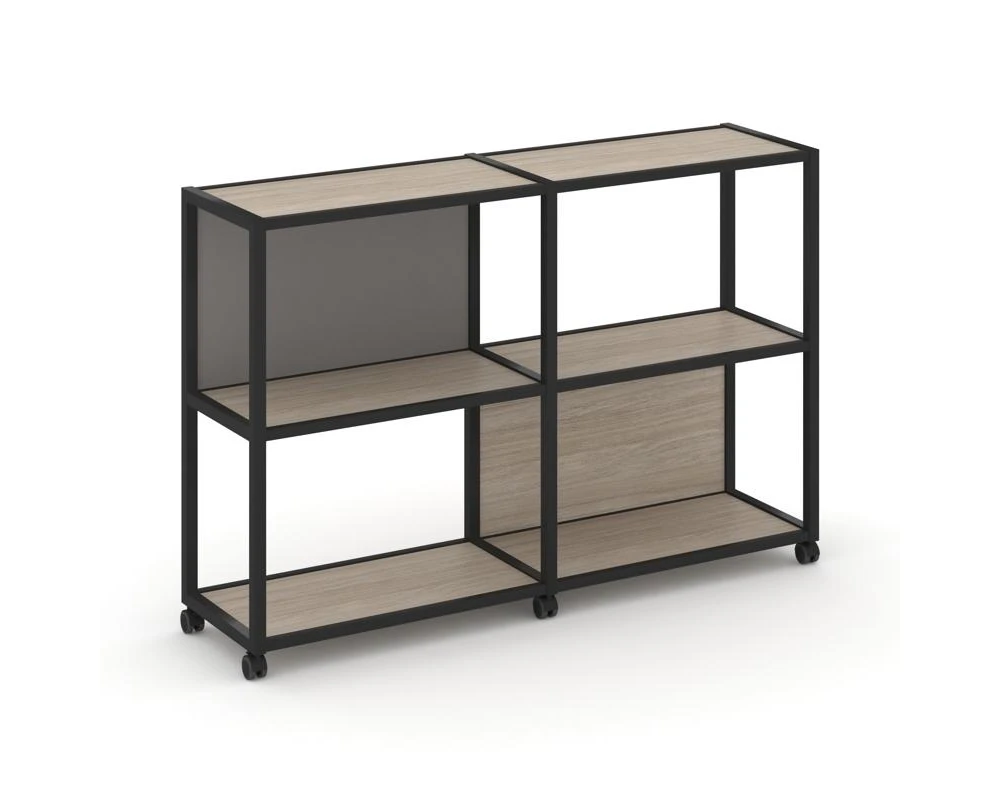 Стеллаж 3 уровня 2 секции VR.LT-STK-312.06 1170x400x1046 Шелф Мобайл / Shelf Mobile