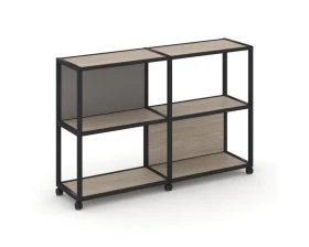 Стеллаж 3 уровня 2 секции VR.LT-STK-312.06 1170x400x1046 Шелф Мобайл / Shelf Mobile images