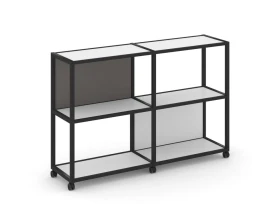 Стеллаж 3 уровня 2 секции VR.LT-STK-312.06 1170x400x1046 Шелф Мобайл / Shelf Mobile images