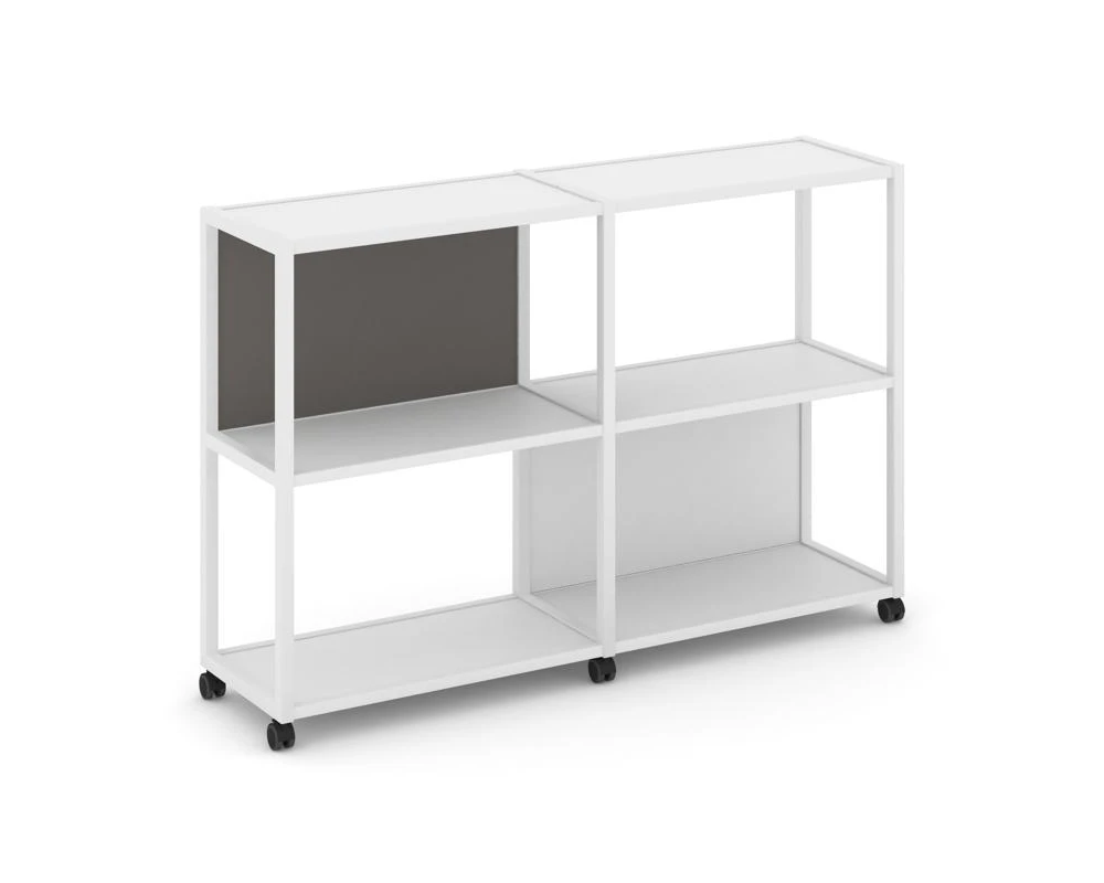 Стеллаж 3 уровня 2 секции VR.LT-STK-312.06 1170x400x1046 Шелф Мобайл / Shelf Mobile