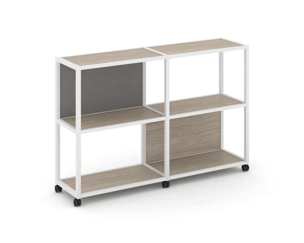 Стеллаж 3 уровня 2 секции VR.LT-STK-312.06 1170x400x1046 Шелф Мобайл / Shelf Mobile