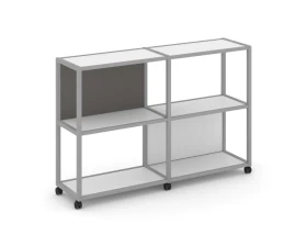 Стеллаж 3 уровня 2 секции VR.LT-STK-312.06 1170x400x1046 Шелф Мобайл / Shelf Mobile images