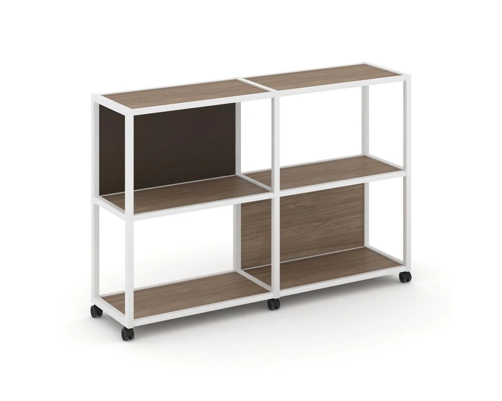 Стеллаж 3 уровня 2 секции VR.LT-STK-312.06 1170x400x1046 Шелф Мобайл / Shelf Mobile
